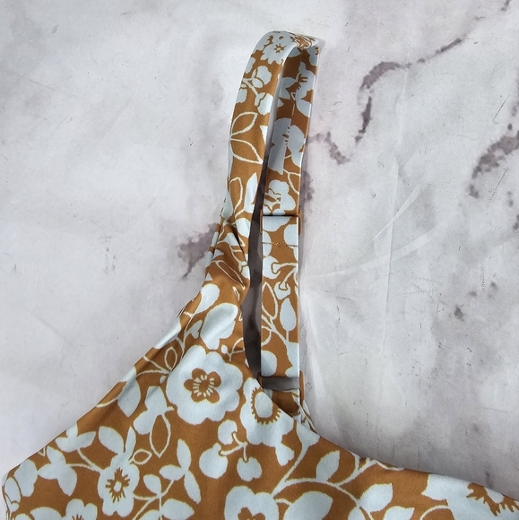 Everlane Swim Top Large Blue Honey Floral Bikini Scoop Neck Nyle Square … - Picture 14 of 15